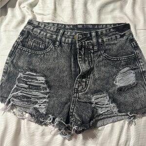 Shein black jean shorts